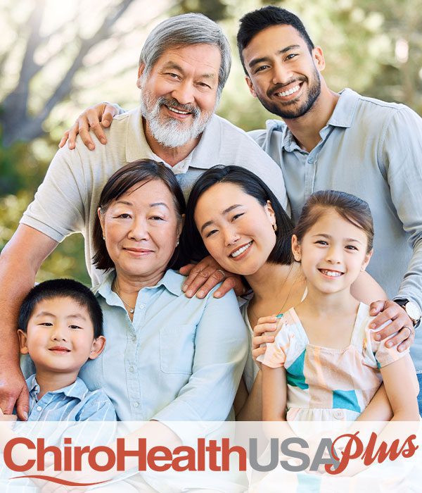 Asian Family smiling with ChiroHealthUSA logo on bottom